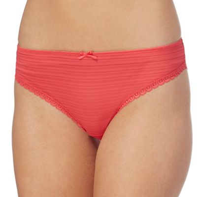 2 pack white and red striped Brazilian briefs